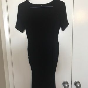 Black casual maternity dress